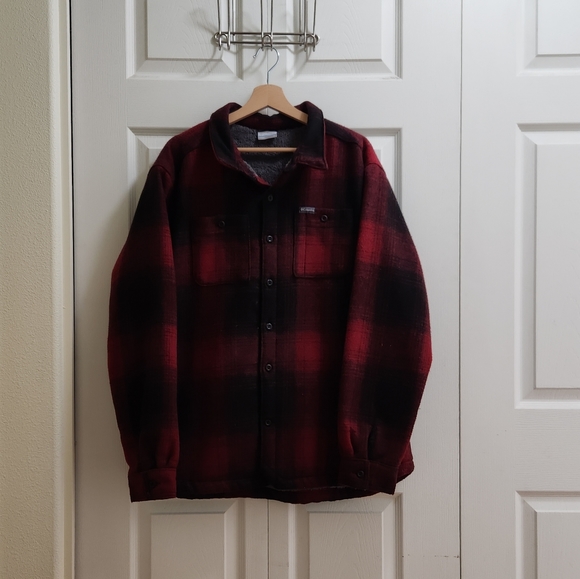 Columbia Other - Columbia Men's Windward Rugged Shirt Jacket Red Jasper Buffalo Plaid Size XL